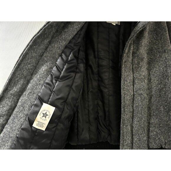 VTG Original Varsity By Catalina Mens Sz 40 M  Wool Gray Bomber Jacket Coat USA - Picture 10 of 13